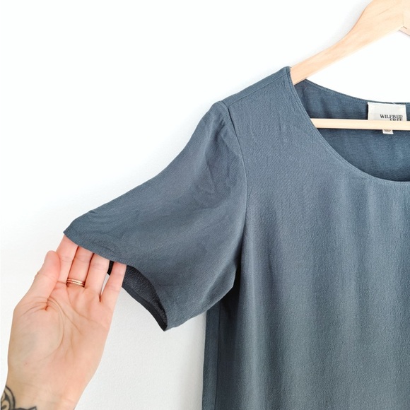 Aritzia Wilfred Free Teigan Mini T-Shirt Dress Stone Blue - Size Small - Picture 4 of 7